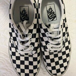 Vans Sneakers Black White Checkerboard Lace-Up Shoes Size 6.5 Womens